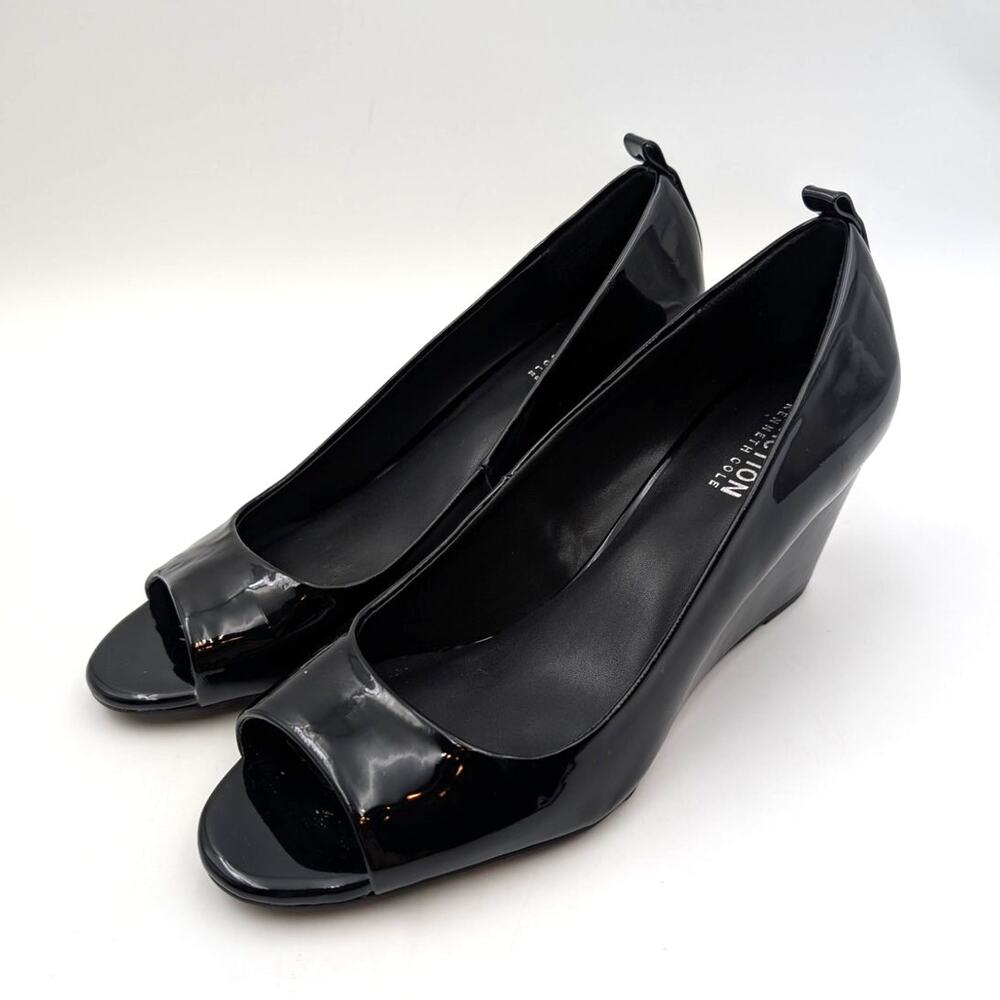 Reaction Kenneth Cole Elinor Wedge Pumps Women's Black Size US8.5 EU39.5